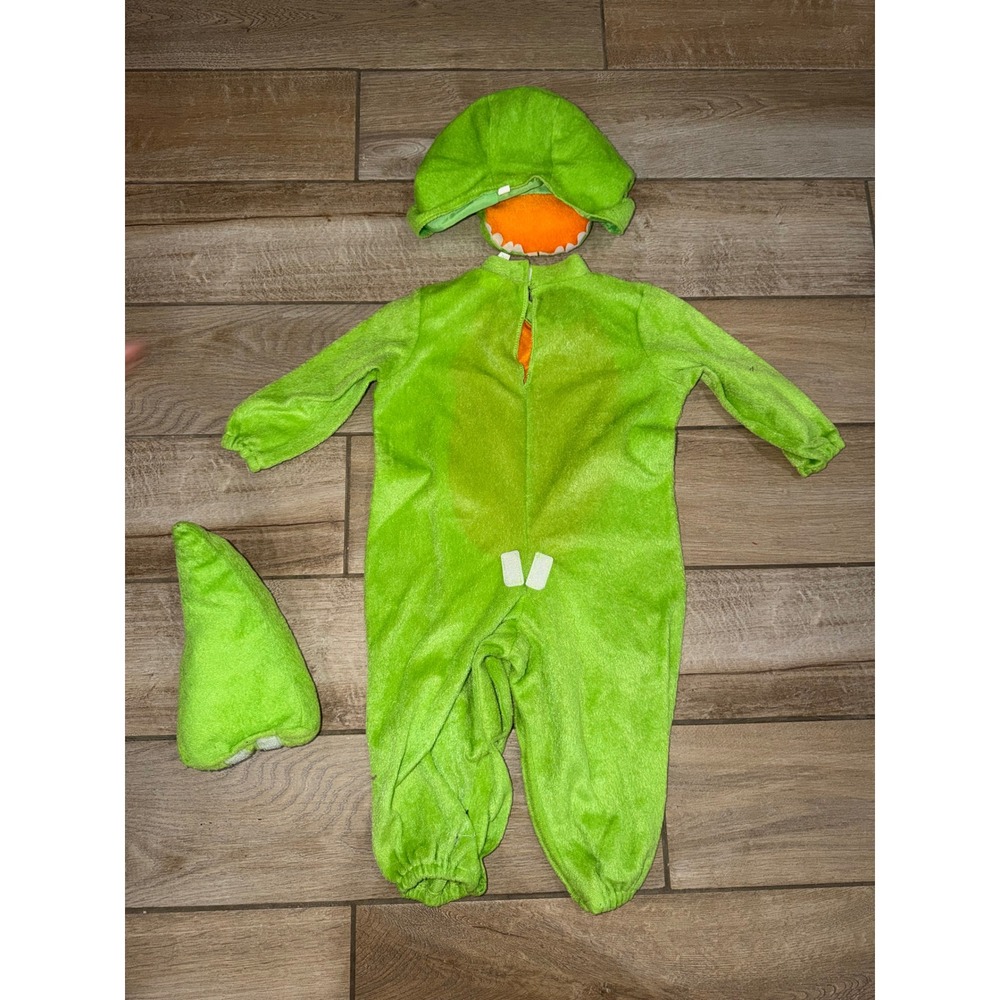 Green Dinosaur Costume Jumpsuit with Headpiece and Tail 12-18 Months - Picture 3 of 4